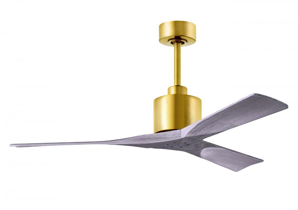 Nan - 52&#34; Ceiling Fan - Brushed Brass Finish - Barn Wood Tone Blades