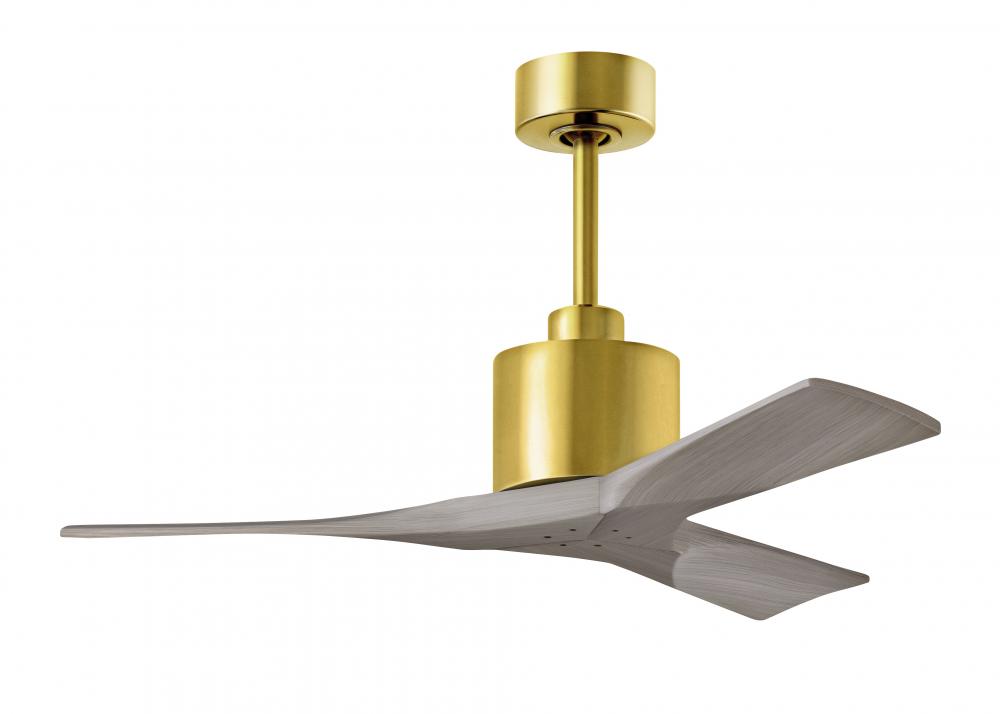 Nan - 42&#34; Ceiling Fan - Brushed Brass Finish - Gray Ash Tone Blades