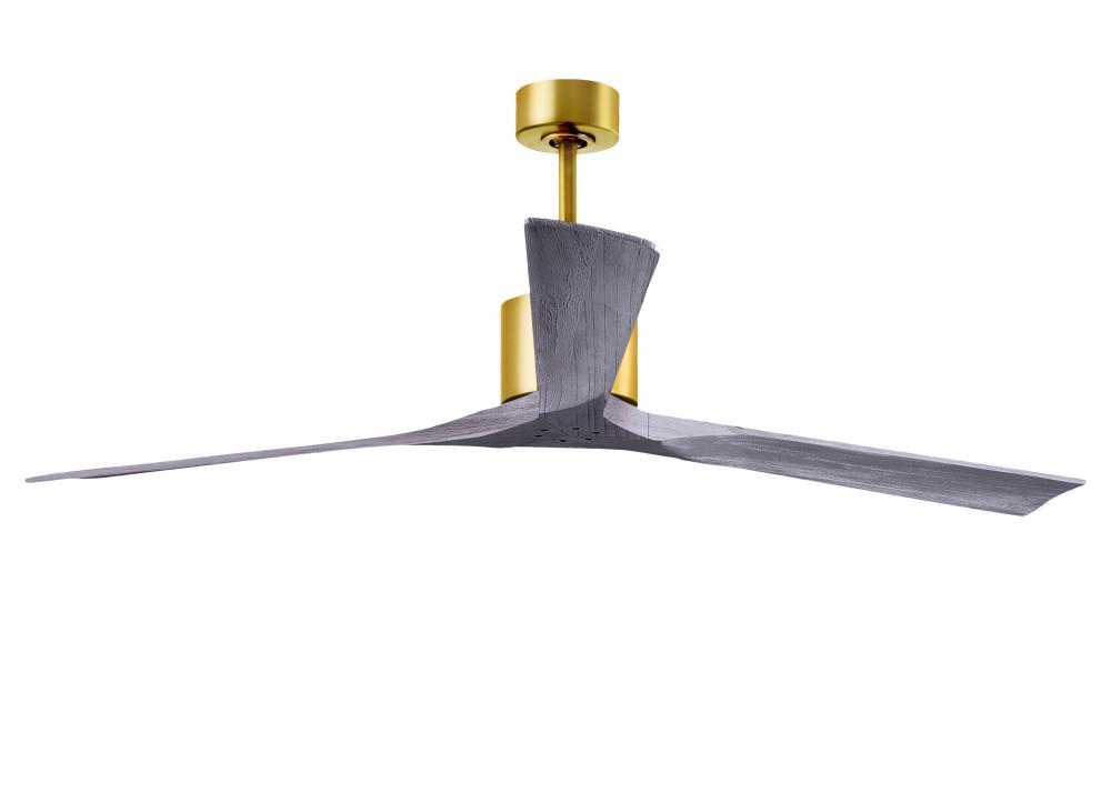 Nan XL - 72&#34; Ceiling Fan - Brushed Brass Finish - Barn Wood Tone Blades