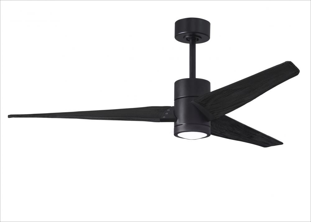 Super Janet - 60&#34; Ceiling Fan - Integrated LED - Matte Black Finish - Matte Black Blades
