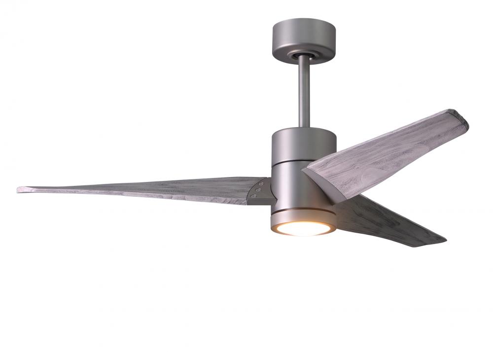 Super Janet - 52&#34; Ceiling Fan - Integrated LED - Brushed Nickel Finish - Barn Wood Tone Blades