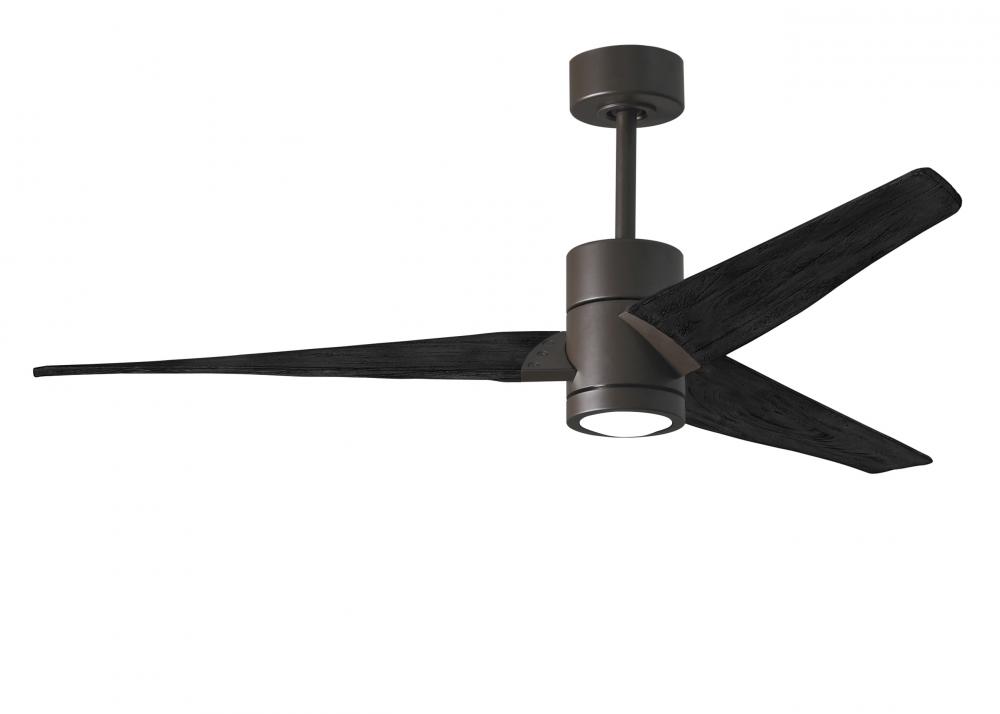 Super Janet - 60&#34; Ceiling Fan - Integrated LED - Textured Bronze Finish - Matte Black Blades