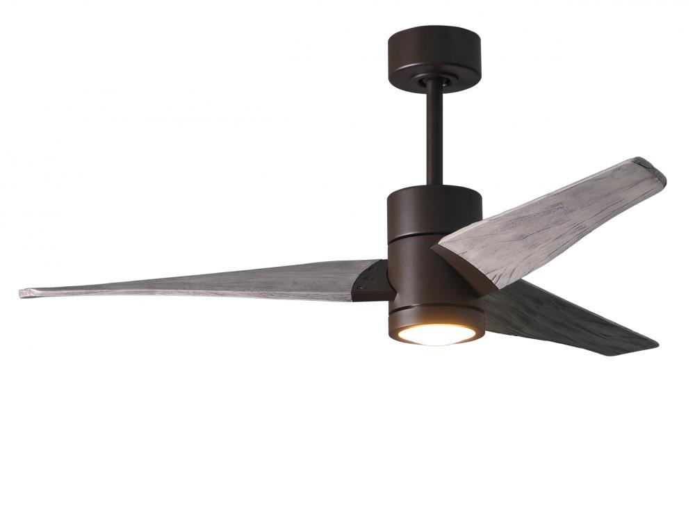 Super Janet - 52&#34; Ceiling Fan - Integrated LED - Textured Bronze Finish - Barn Wood Tone Blades