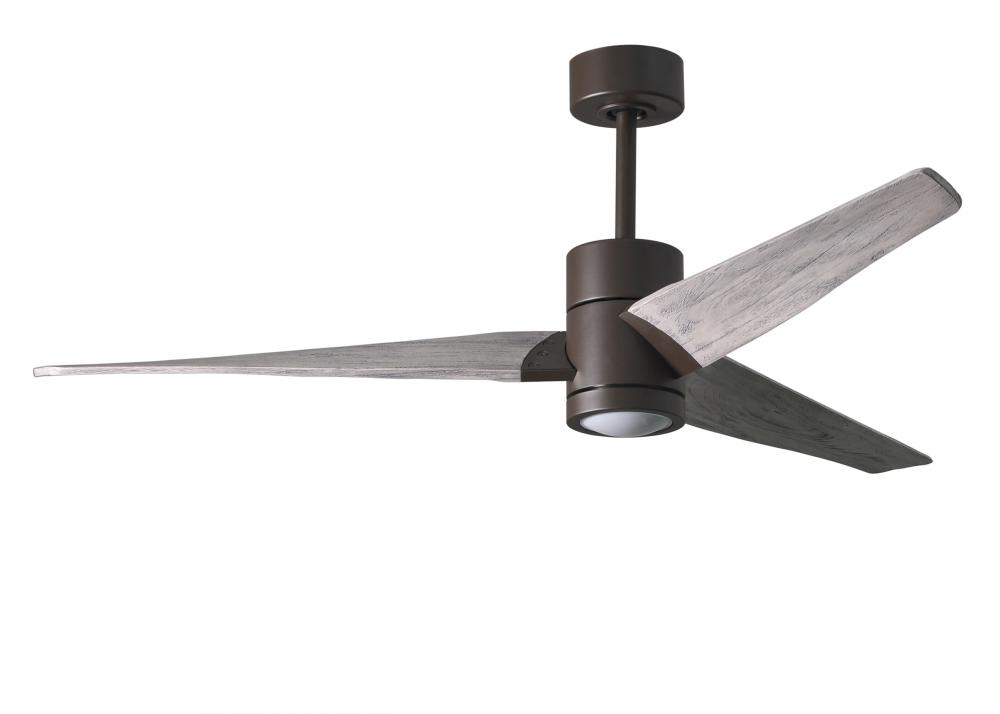 Super Janet - 60&#34; Ceiling Fan - Integrated LED - Textured Bronze Finish - Barn Wood Tone Blades