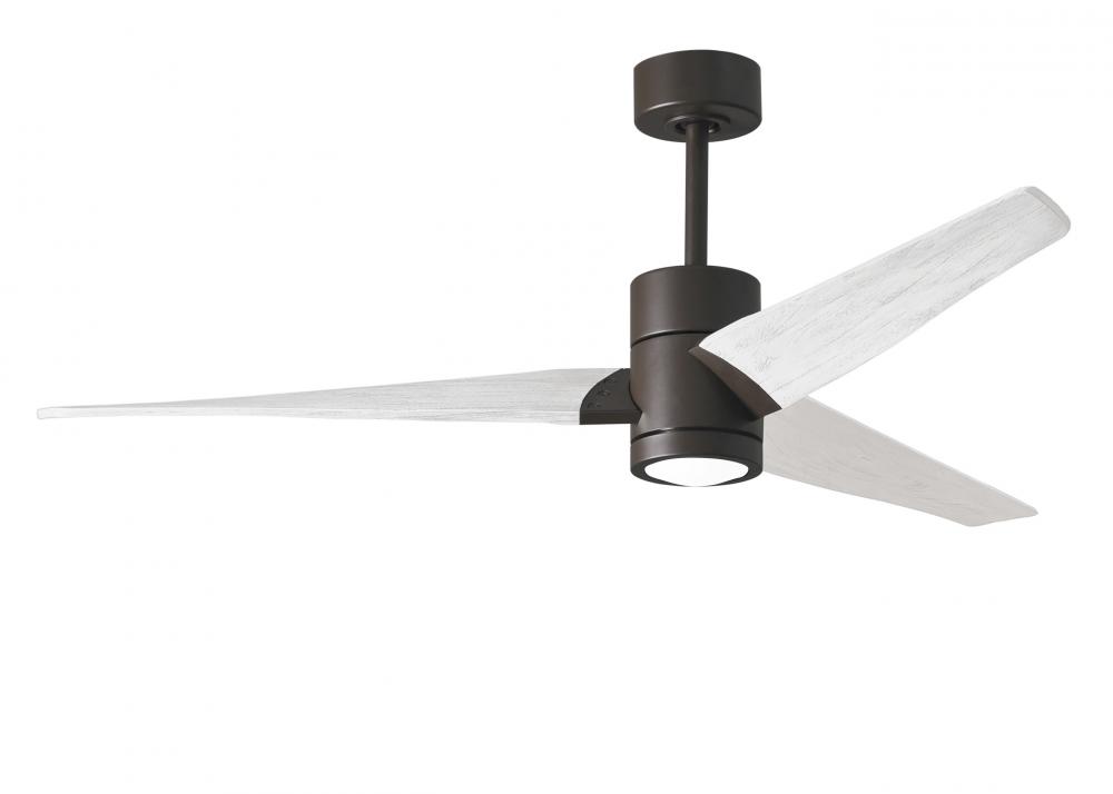Super Janet - 60&#34; Ceiling Fan - Integrated LED - Textured Bronze Finish - Matte White Blades