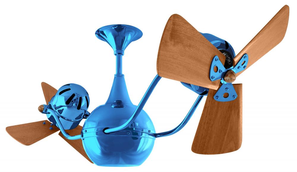 Vent Bettina - Rotational Ceiling Fan - Agua Marinha Finish - Wood Blades