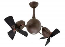 Matthews Fan Company AQ-TB-WDBK - Acqua - Rotational Ceiling Fan - Integrated LED - Textured Bronze Finish - Matte Black Wood Blades