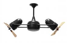 Matthews Fan Company DD-BK-WD - Duplo Dinamico - Rotational Ceiling Fan - Matte Black Finish - Mahogany Tone Blades