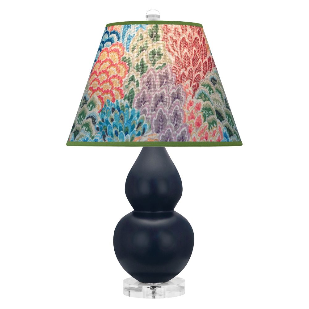 Matte Midnight Blue Small Double Gourd Accent Lamp