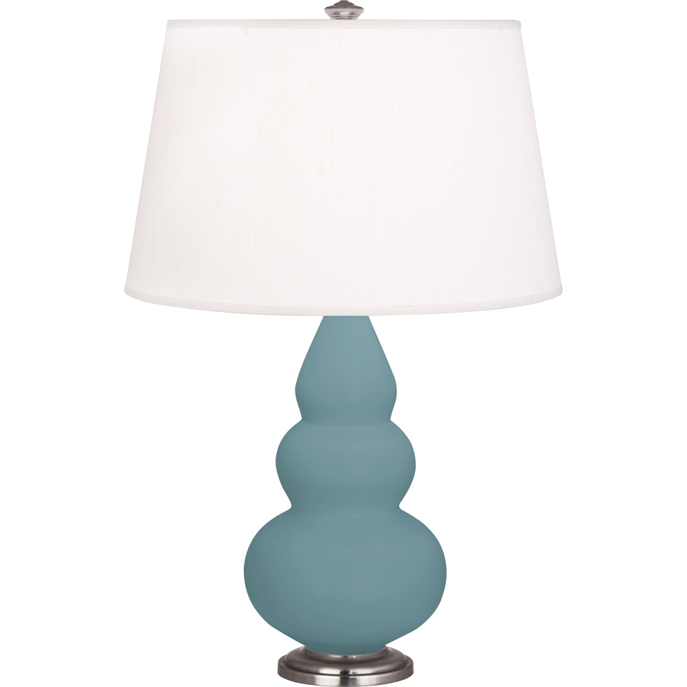 Matte Steel Blue Small Triple Gourd Accent Lamp