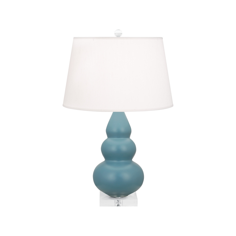 Matte Steel Blue Small Triple Gourd Accent Lamp