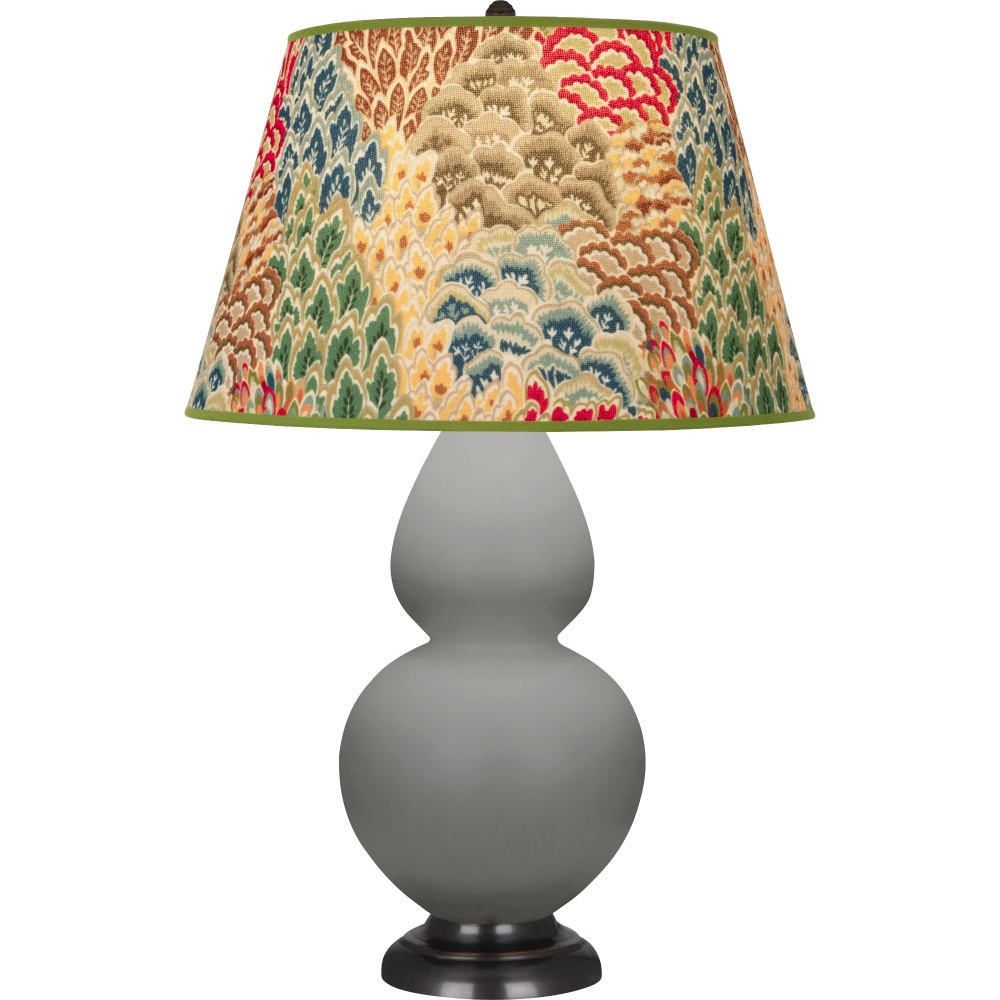 Matte Smokey Taupe Double Gourd Table Lamp