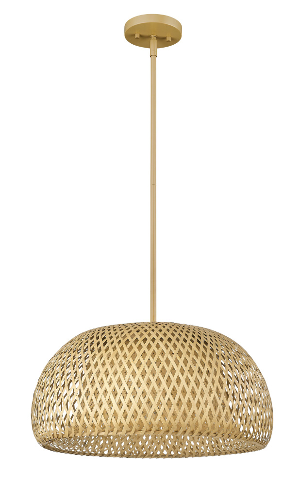 Coastal 18 in. Natural Bamboo 1-Light Pendant
