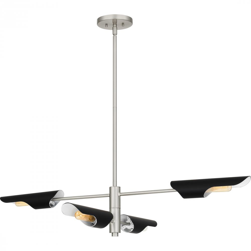 Leoni 4-Light Brushed Nickel Island Light