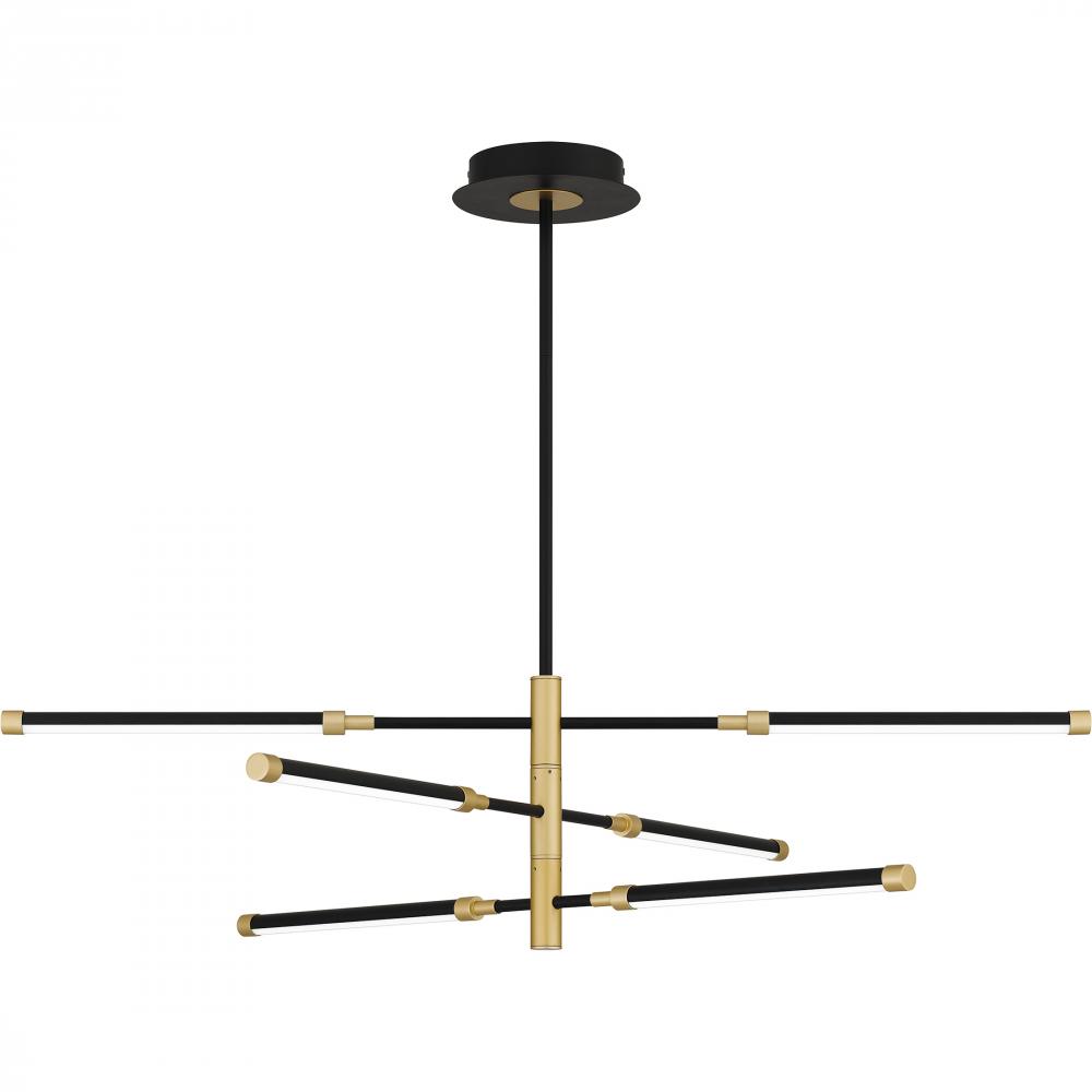 Azalea Integrated LED Matte Black Linear Chandelier