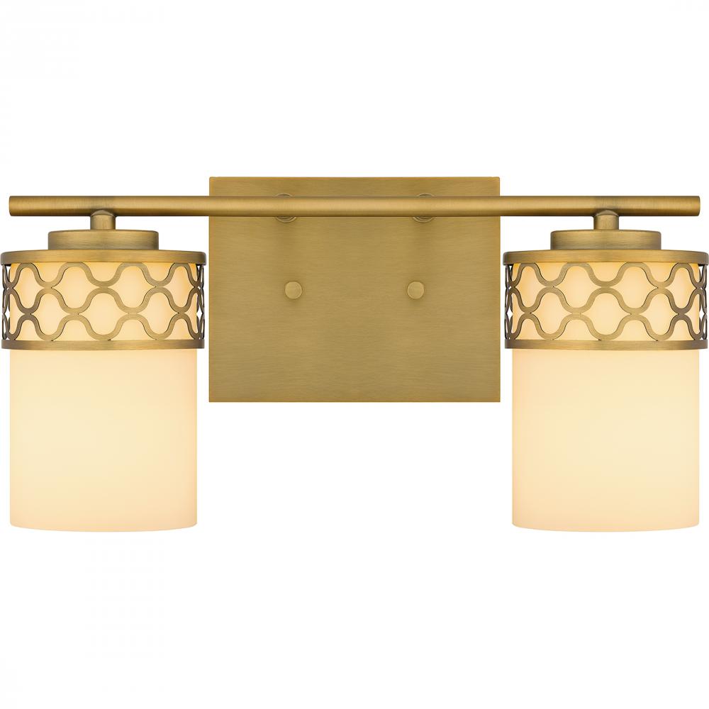 Tenley 2-Light Aged Brass Bath Light