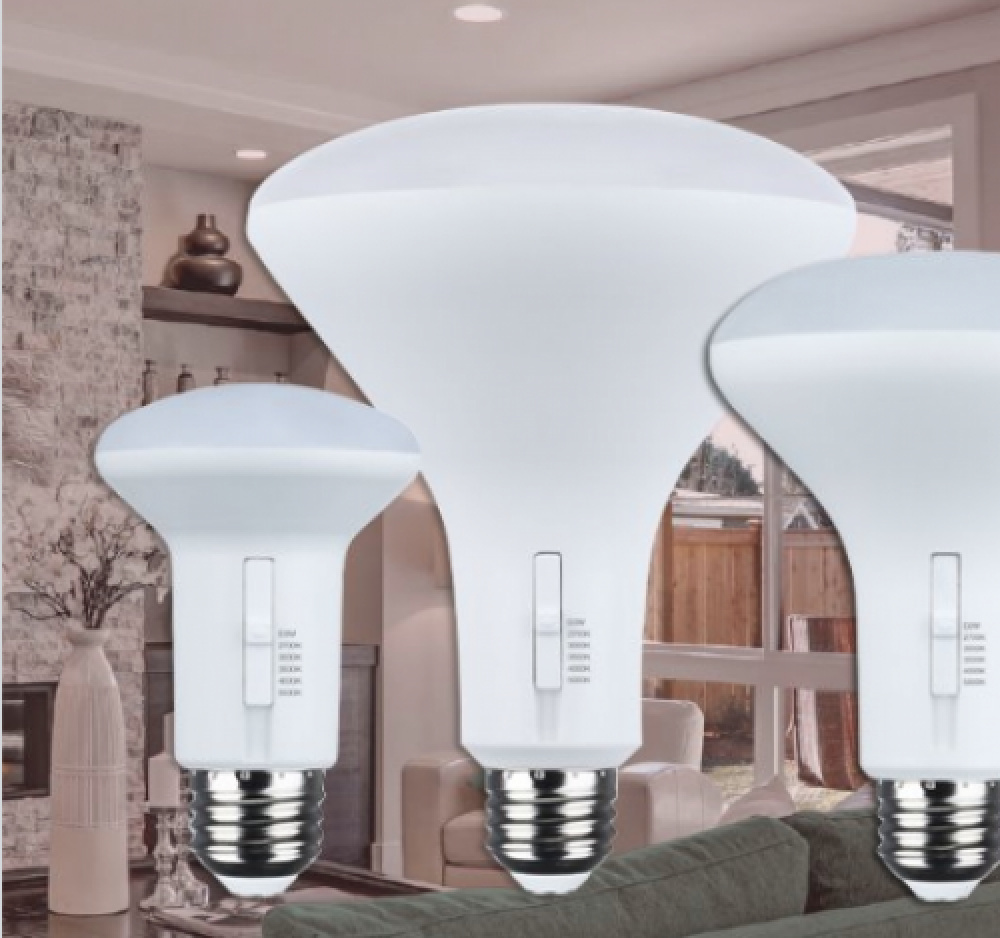 8.5 Watt BR30 LED; 27K/30K/35K/40K/50K CCT Selectable; Dim to Warm; White Finish; 120 Volt