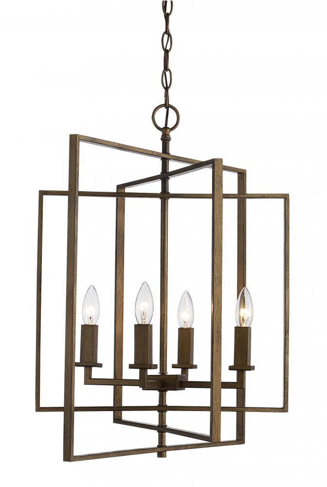 4LT-CUBE CHANDELIER MED-AG
