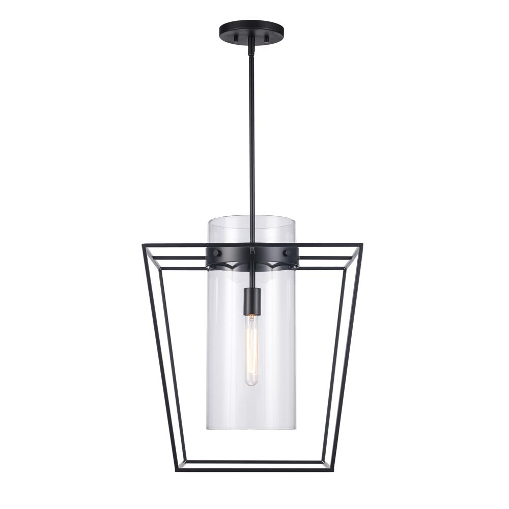 1LT PENDANT-18&#34; WIDE CAGE-BK