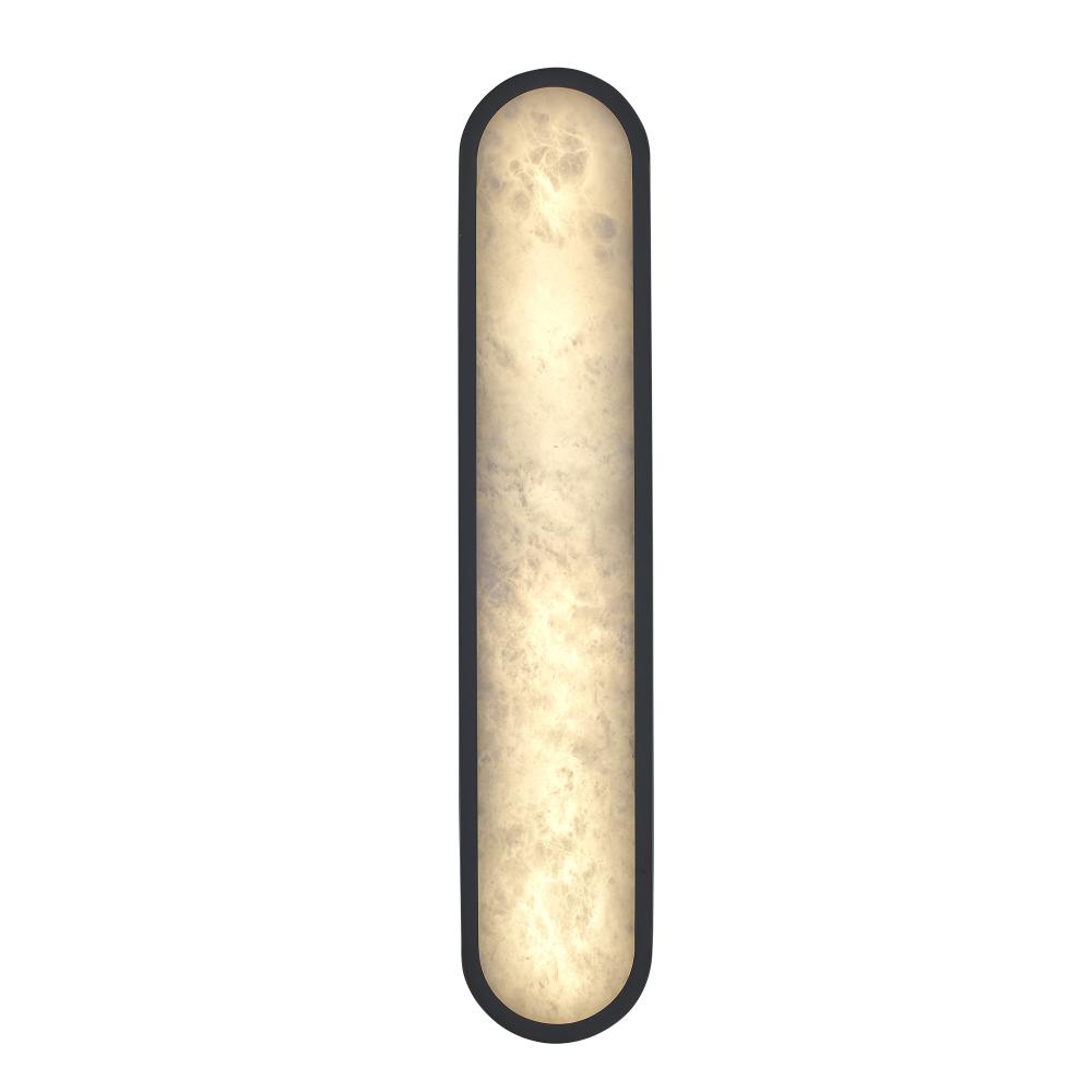 24&#34; ALABASTER CIRCLR SCONCE-BK