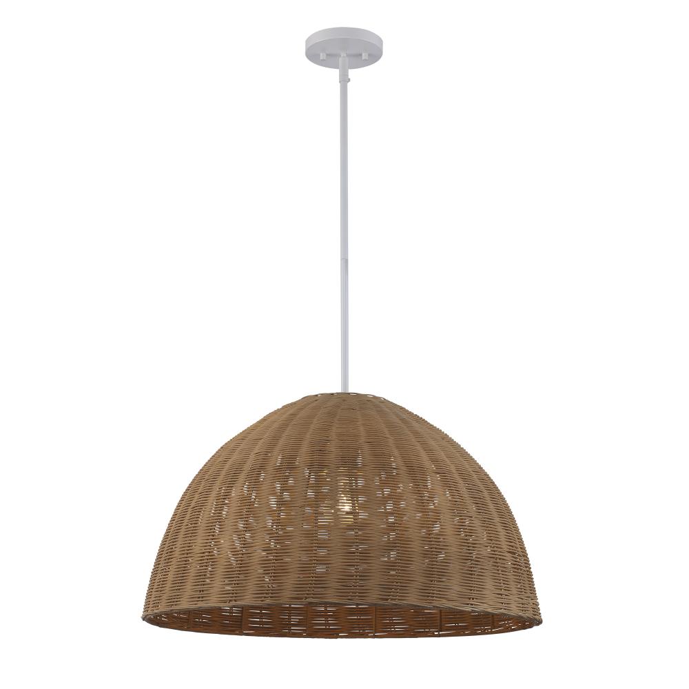 1LT PENDANT 24&#34; ROUND MESH-WH