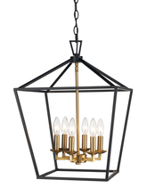 Trans Globe 10266 BK/AG - 6LT PENDANT-BIRD CAGE-BK/AG