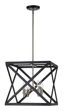 Trans Globe 71055 BK/BN - 4LT PENDANT AWRY STEEL SML-BK/
