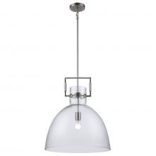 Trans Globe PND-2229 BN - 1LT PENDANT-LG-CLEAR GLASS-BN