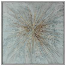 Bethel International JA76KM4040C - Art Painting Blue, Gold, & White