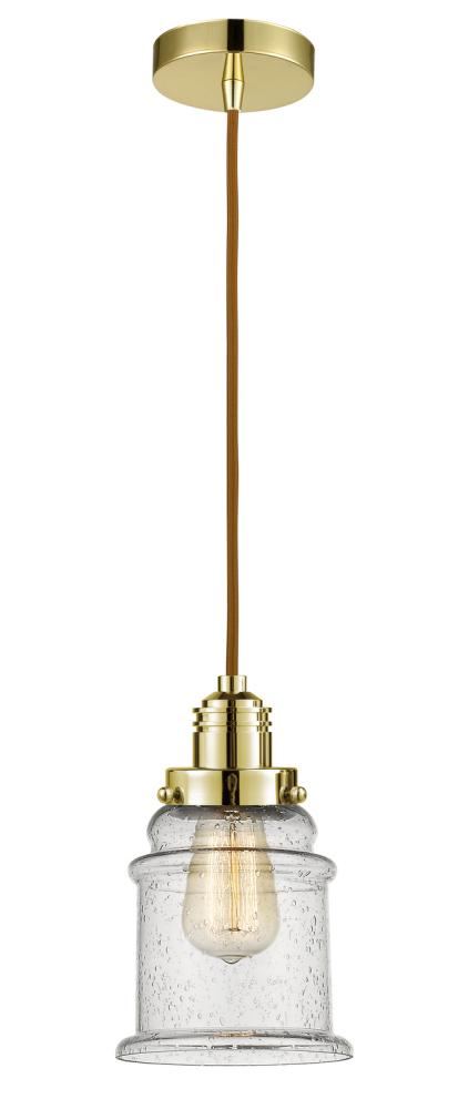 Winchester - 1 Light - 8 inch - Gold - Cord hung - Mini Pendant