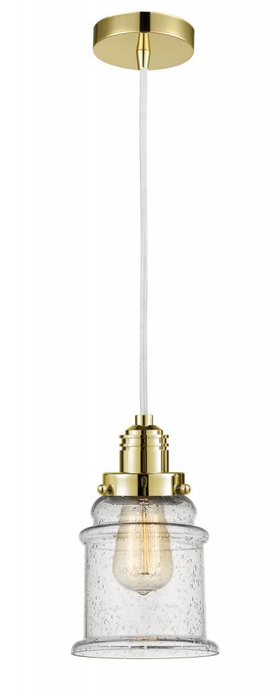 Winchester - 1 Light - 8 inch - Gold - Cord hung - Mini Pendant