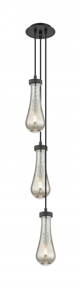 Owego - 3 Light - 7 inch - Brushed Matte Black - Multi Pendant