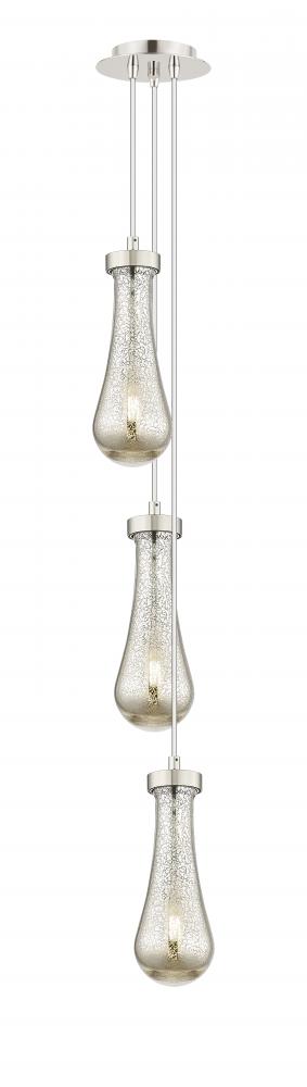 Owego - 3 Light - 7 inch - Brushed Polished Nickel - Multi Pendant