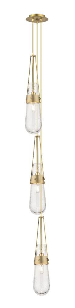 Milan - 3 Light - 6 inch - Brushed Brass - Multi Pendant