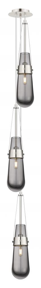 Milan - 3 Light - 6 inch - Polished Nickel - Multi Pendant