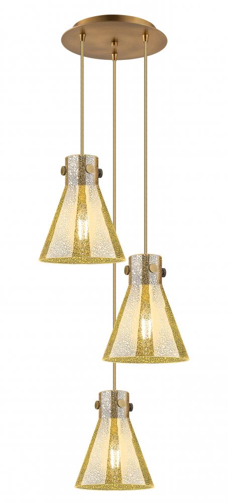 Newton Cone - 3 Light - 16 inch - Brushed Brass - Multi Pendant