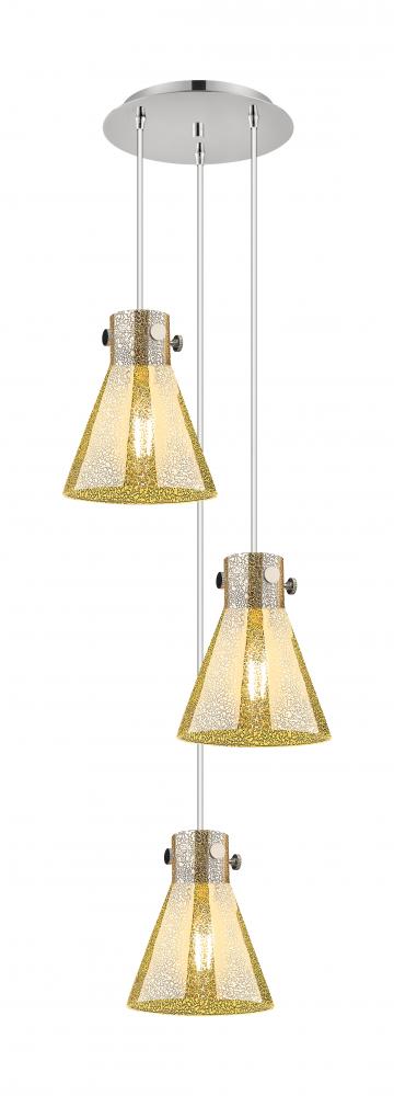 Newton Cone - 3 Light - 16 inch - Polished Nickel - Multi Pendant