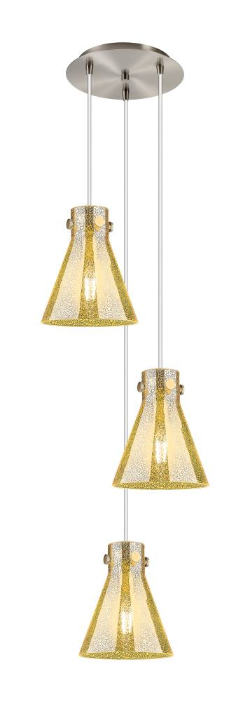 Newton Cone - 3 Light - 16 inch - Brushed Satin Nickel - Multi Pendant