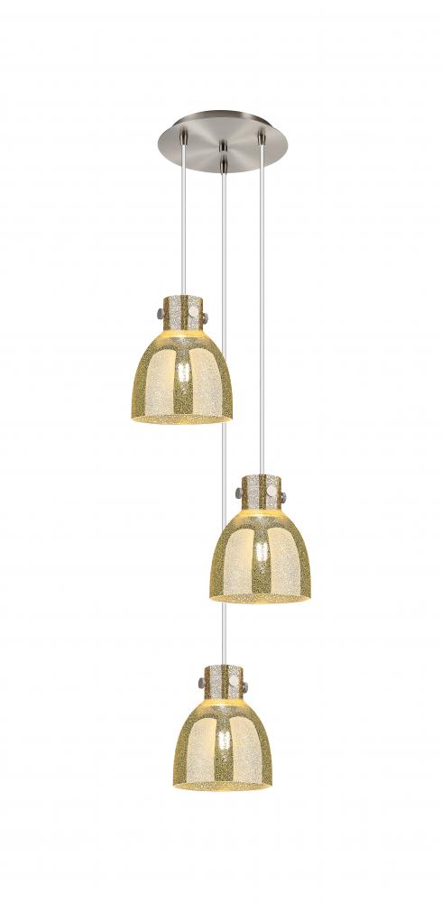 Newton Bell - 3 Light - 16 inch - Brushed Satin Nickel - Multi Pendant