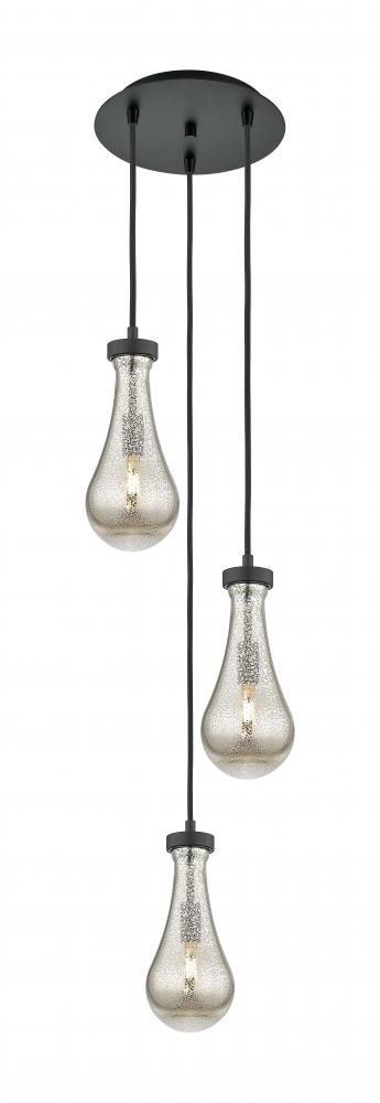 Owego - 3 Light - 13 inch - Matte Black - Multi Pendant
