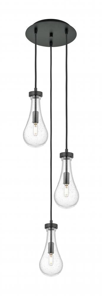 Owego - 3 Light - 13 inch - Matte Black - Multi Pendant