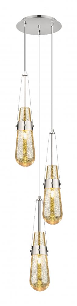 Milan - 3 Light - 12 inch - Polished Nickel - Multi Pendant