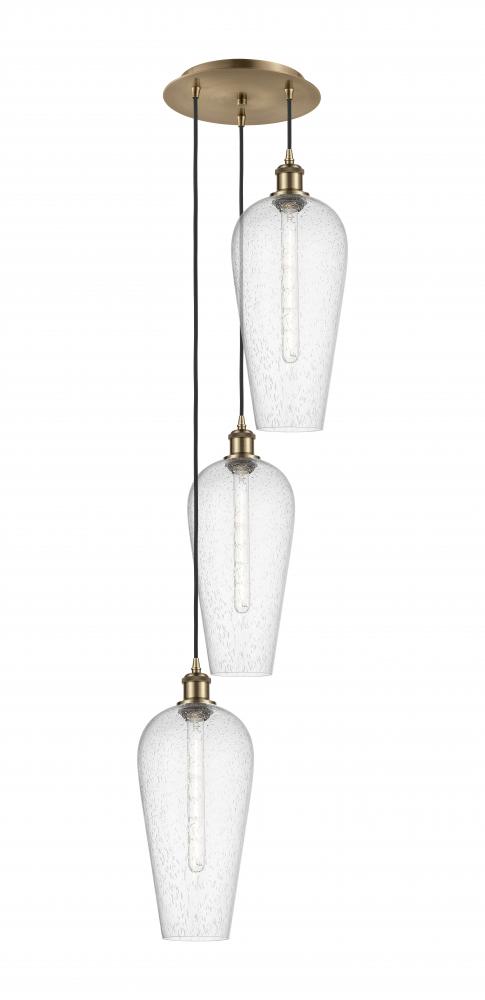 Chelsea - 3 Light - 15 inch - Antique Brass - Cord Hung - Multi Pendant