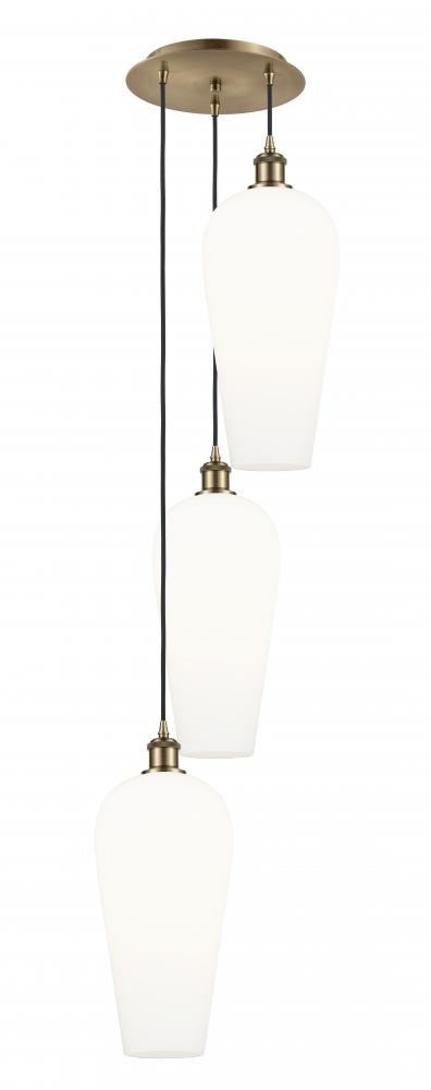Chelsea - 3 Light - 15 inch - Antique Brass - Cord Hung - Multi Pendant