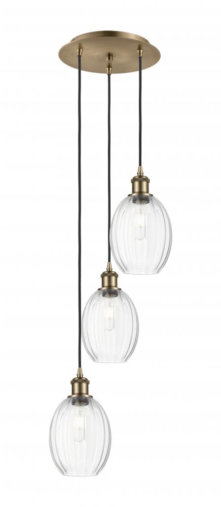 Preston Bulb - 3 Light - 13 inch - Antique Brass - Cord Hung - Multi Pendant