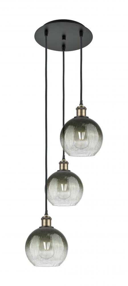 Brookhaven Globe - 3 Light - 14 inch - Black Antique Brass - Cord Hung - Multi Pendant