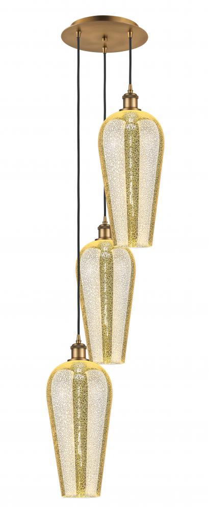 Chelsea - 3 Light - 15 inch - Brushed Brass - Cord Hung - Multi Pendant
