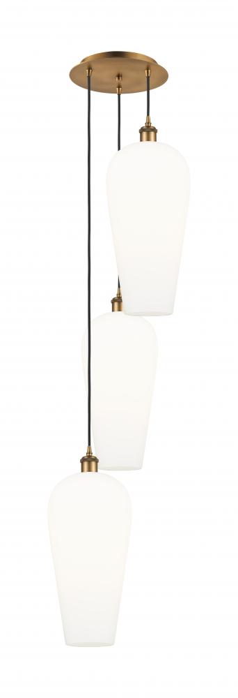 Chelsea - 3 Light - 15 inch - Brushed Brass - Cord Hung - Multi Pendant