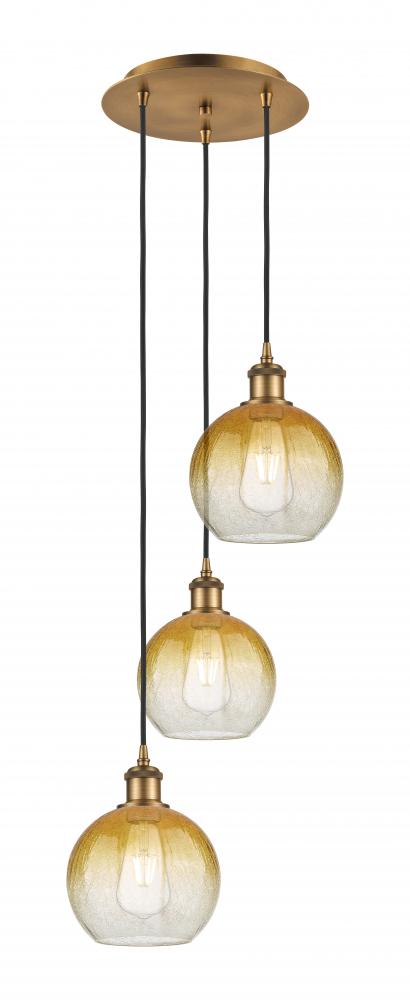 Brookhaven Globe - 3 Light - 14 inch - Brushed Brass - Cord Hung - Multi Pendant