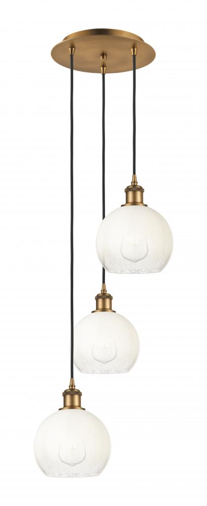 Brookhaven Globe - 3 Light - 14 inch - Brushed Brass - Cord Hung - Multi Pendant
